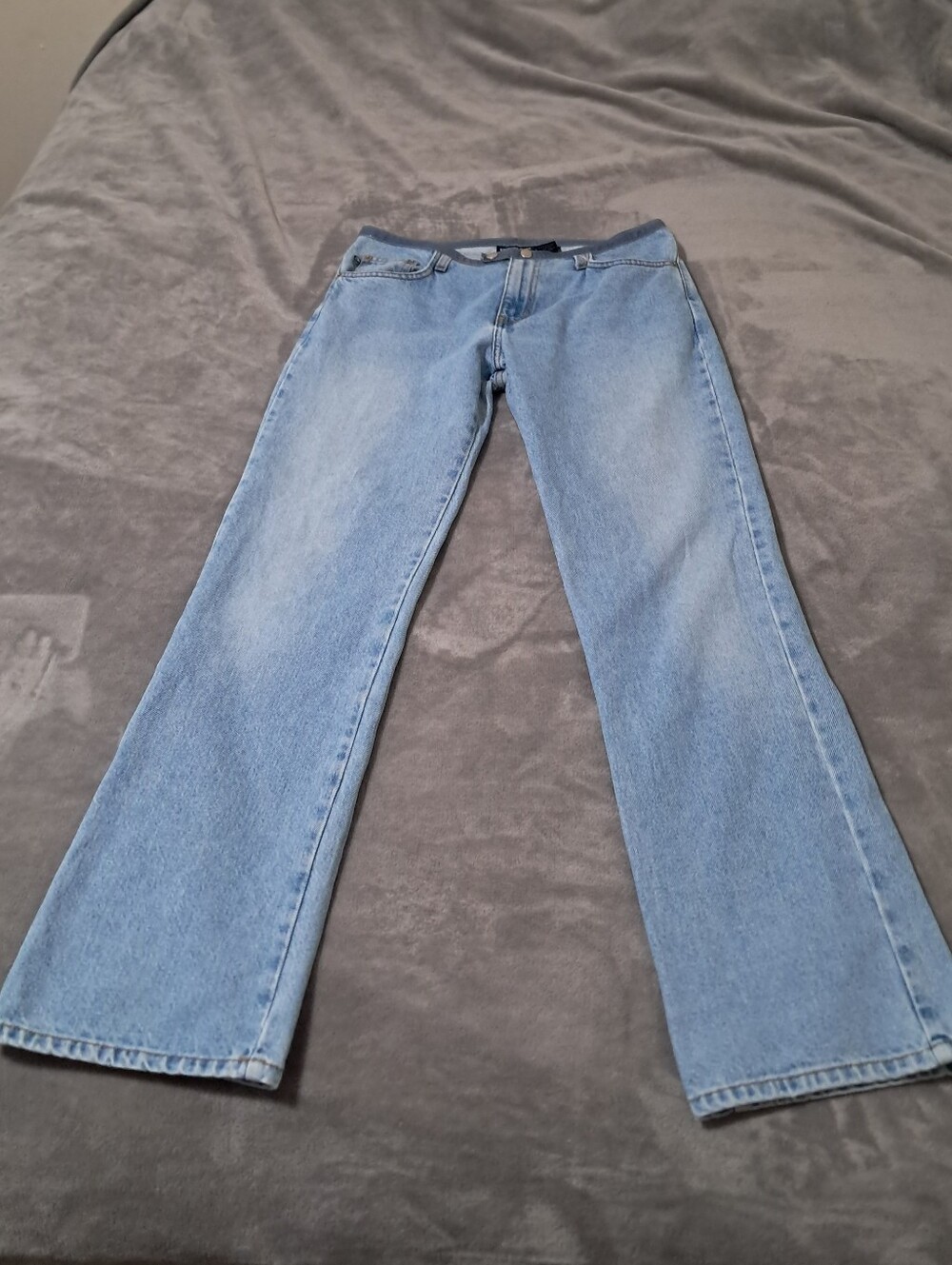 Vintage Express Jeans Y2K Classic Light Blue Women's Straight Leg MidRise Sz 7/8